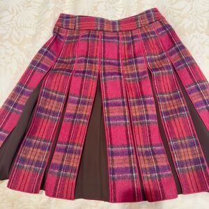 Etcetera Vibrant Pink Plaid A-Line Skirt